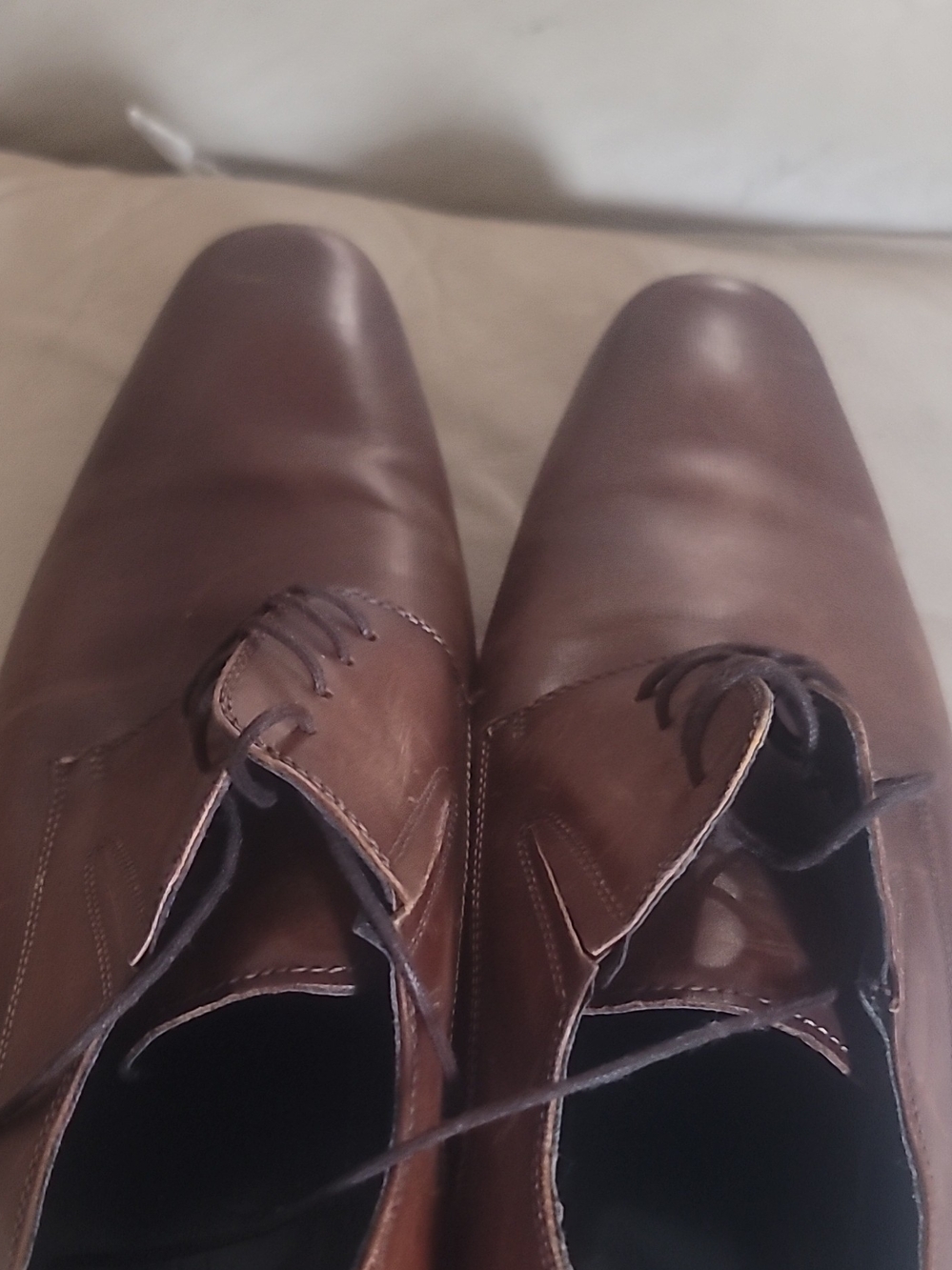 Aldo Brown Leather Derby Lace-Up Shoes - Picture 3 of 8